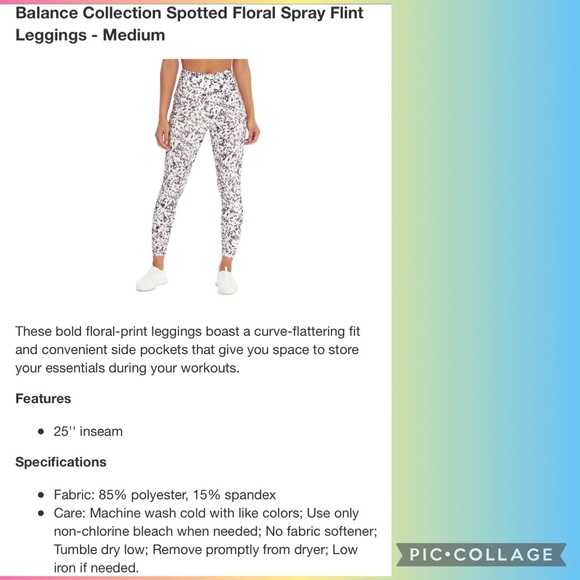 Balance Collection Medium spotted floral spray flint leggings  New in packaging - Picture 3 of 5